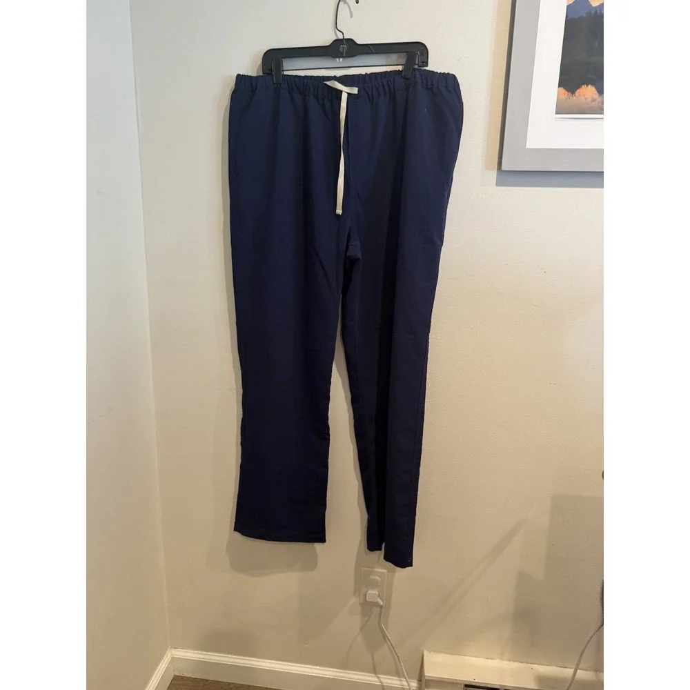 FIGS Technical Collection Pants Mens 2XL Navy Blue Drawstring Scrub Medical Work